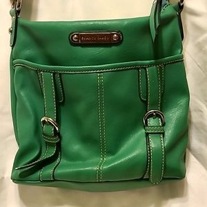 Franco Sarto Green Faux Leather Crossbody Bag Purse